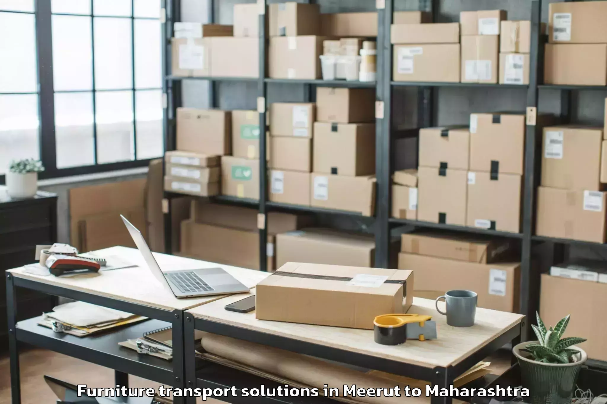 Top Meerut to Jalgaon Jamod Furniture Transport Solutions Available